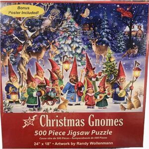 Christmas gnomes jigsaw puzzle vermont christmas company randy wollenmann 500 pc